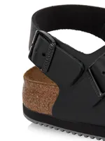 Tokio Leather Big Buckle Clogs