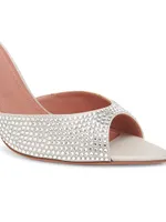 Crystal-Embellished Satin Mules