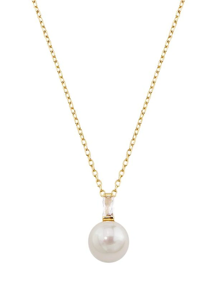 Selene 18K Gold-Plated Silver & Faux White Pearl Pendant Necklace