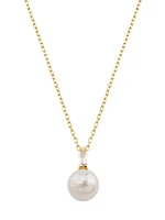 Selene 18K Gold-Plated Silver & Faux White Pearl Pendant Necklace