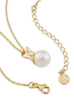 Selene 18K Gold-Plated Silver & Faux White Pearl Pendant Necklace