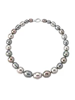 Titania Rhodium-Plated & Lab-Grown Pearl Necklace