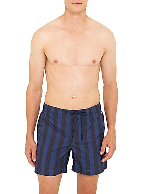 Bulldog Striped Drawstring Swim Shorts