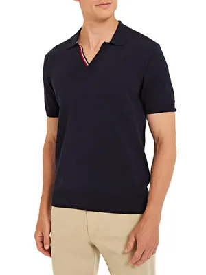 Horton Short-Sleeve Polo Sweater