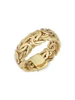 14K Yellow Solid Gold Byzantine Band Ring