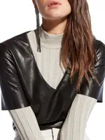 Felicity Recycled Leather V-Neck Top