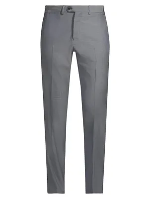 Wool Pleat-Front Dress Pants