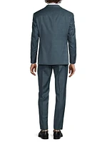 Textured Graph-Print Wool Suit