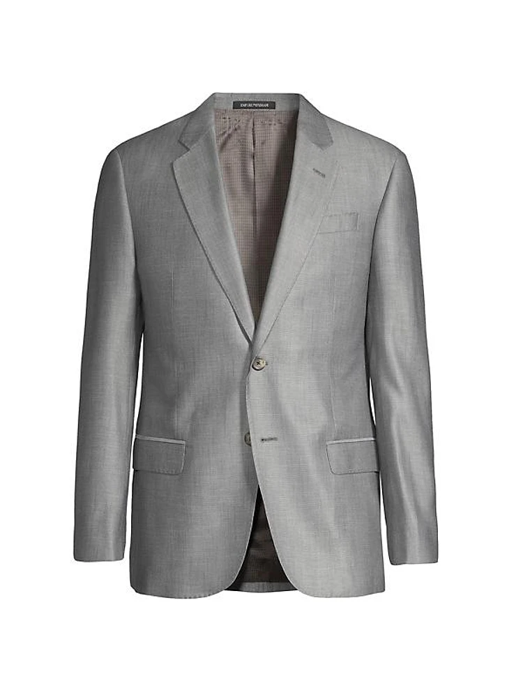 Textured Single-Breasted Blazer