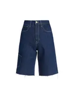 Ms. Cali Cut-Off Denim Cargo Shorts