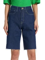 Ms. Cali Cut-Off Denim Cargo Shorts