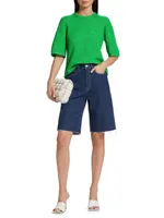 Ms. Cali Cut-Off Denim Cargo Shorts