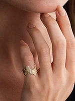 Stalactite 14K-Yellow-Gold & 0.15 TCW Diamonds Ring