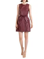 Zoey Belted Faux Leather Minidress