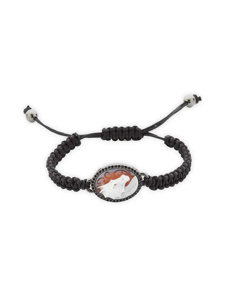 Dragon Sardonyx & Cotton Braided Bracelet