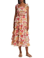 Camela Tiered Floral Midi-Skirt