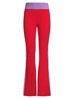 Flared Colorblocked Wool Pants