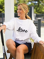 Love Stitched Cotton-Blend Sweatshirt