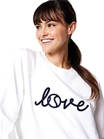 Love Stitched Cotton-Blend Sweatshirt