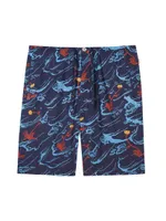 Long Cliff Cotton Pajama Shorts