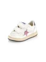 Baby Girl's & Little Ballstar Glitter Star Sneakers