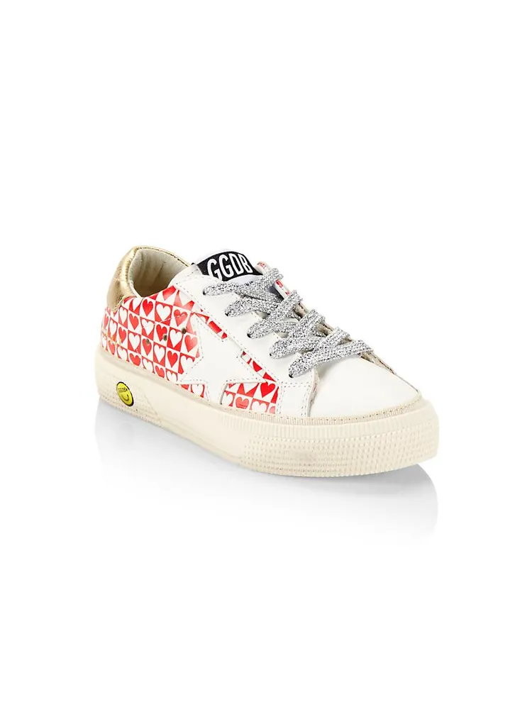 Baby's, Little Girl's & Heart Print Leather Platform Sneakers