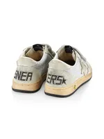 Baby's, Little Kid's & Ballstar Glitter Suede Star Sneakers