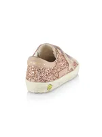 Baby Girl's, Little Girl's & Old School Glitter-Embellished Suede Sneakers