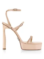 Slinky Patent Leather Platform Sandals