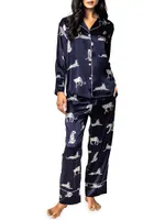 2-Piece Mulberry Silk Panthere De Nuit Pajama Set