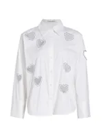 Finley Crystal-Embellished Heart Cut Out Shirt