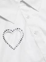 Finley Crystal-Embellished Heart Cut Out Shirt