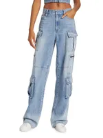 Cay Baggy Denim Cargo Pants