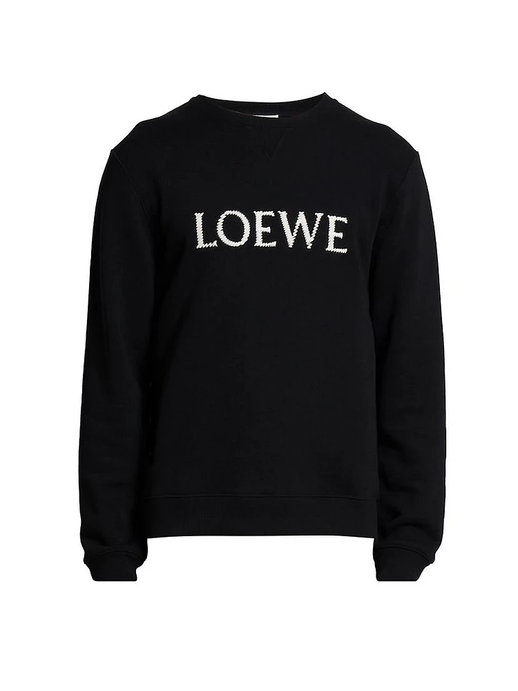 Embroidered Cotton Crewneck Sweatshirt