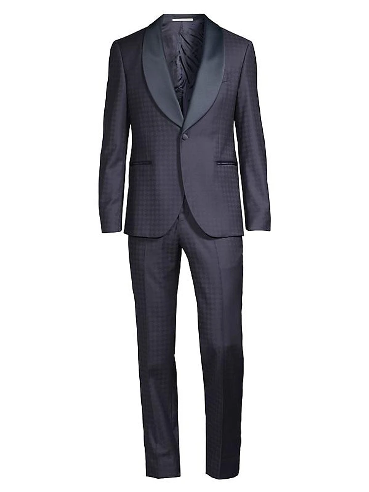 Shawl Collar Houndstooth Evening Suit