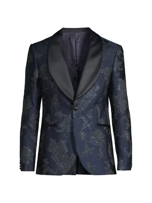 Shawl Collar Brocade Evening Jacket