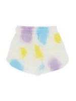 Little Girl's & Colour Spot Sweat Shorts