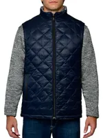 Diamond Quilted Reversible Fleece Vest