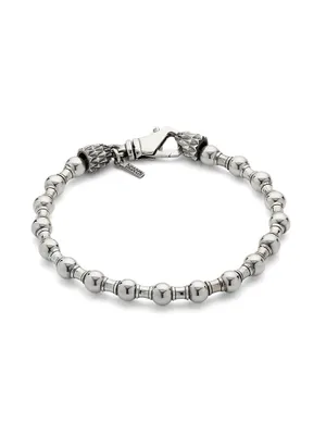 Unisex Sterling Silver Bead Bracelet