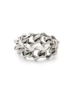 Unisex Sterling Silver Soft Sharp Chain Ring