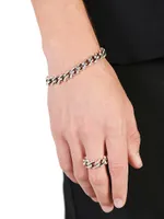 Unisex Sterling Silver Soft Sharp Chain Ring