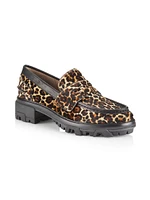 Shiloh Leopard-Print Calf Hair Slip-On Loafers