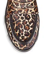 Shiloh Leopard-Print Calf Hair Slip-On Loafers