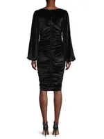 Ruched Velvet Knee-Length Dress