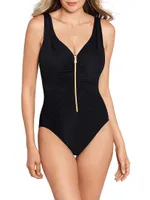 Razzle Dazzle Zip One-Piece Swimsuit