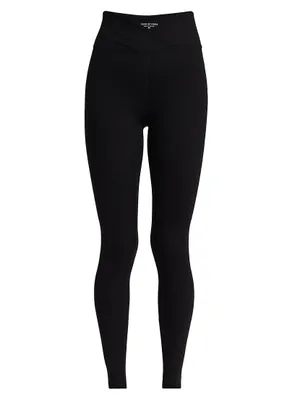 Veronica Crossover Rib-Knit Leggings