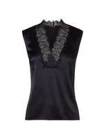 Silk Lace-Trim Tank