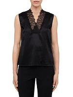 Silk Lace-Trim Tank