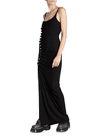 Draped Button Maxi Dress