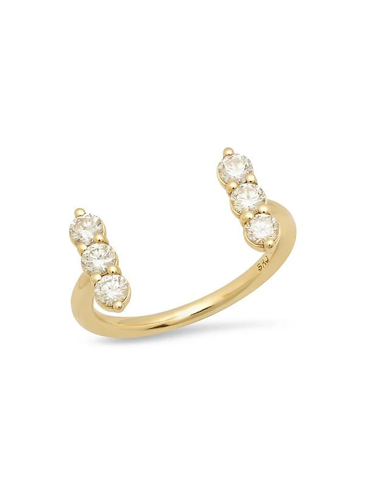 14K Yellow Gold & 0.55 TCW Diamond Floating Ring